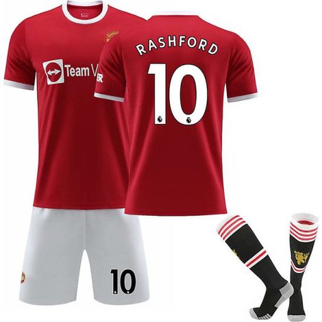 Maillot de football Rashford M (170-175cm) - Tenue d'entraînement complète pour joueur, haut de sport respirant, taille moyenne, kit de training homme