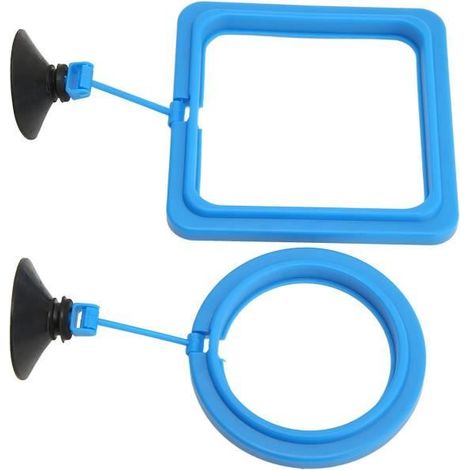 2x Anneau d'alimentation, ABS, tige rotative, ventouses, rond et carré, pour aquarium (1/4)