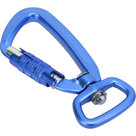Selbstsichernder Karabiner, 360° drehbarer Haken, quadratische Basis, Zubehör für Hundeleine, Hängematte, Rucksack, blau (1/5)