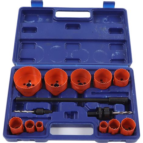 14-teiliges Lochsägen-Set aus orangefarbenem HSS-Stahl, sauberer Schnitt, hochharte Werkzeuge für Metall, Stahlrohre und Kork (1/5)