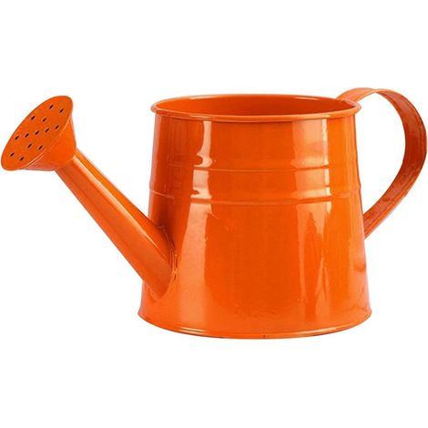 Regadera vintage de 1 litro: acero galvanizado resistente a la corrosión, diseño ligero de chapa de acero para plantas de interior y exterior, para niños y adultos, para el hogar y el jardín (naranja) (1/5)