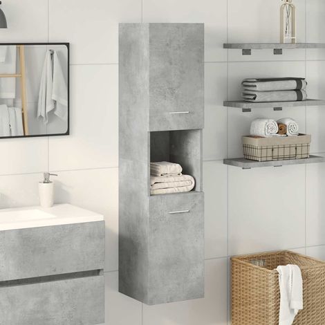 Maison Exclusive - Mobile Pensile da Bagno Grigio Cemento 30x30x130cm Truciolato