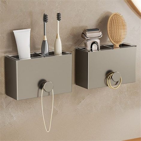 2er-Set Badezimmer-Wandregale ohne Bohren, herausnehmbare Aufbewahrungsboxen 13×5×8 cm, praktisch und langlebig