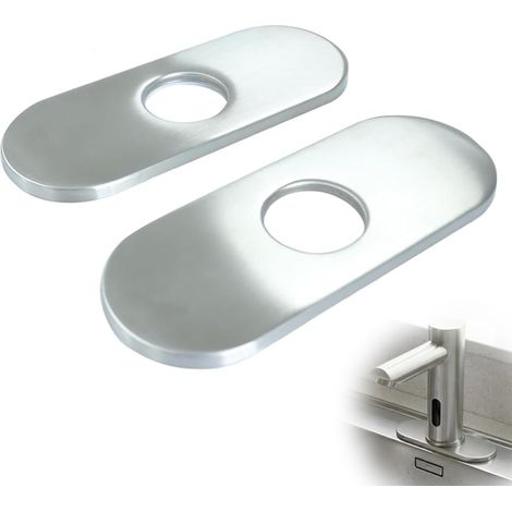 2PCS Plaque De Robinet, pour Cache-Trous 35 mm, Acier Inoxydable 304, Cache Trou évier, Trou Couvre Plaque Brossée, Platine évier Robinet, Renfort Robinet évier pour Mitigeur (1/5)