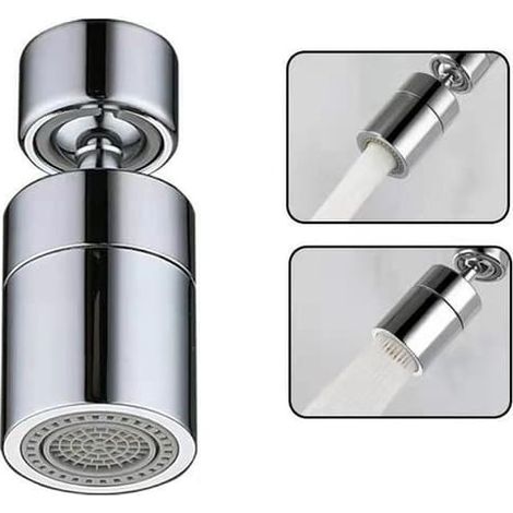 Robinet pivotant universel à bulles étendues et anti-éclaboussures, avec fonction spray buccal, brossage, bain de bouche, filtration et nettoyage par bulles (27 x 24 x 22 mm). (1/4)