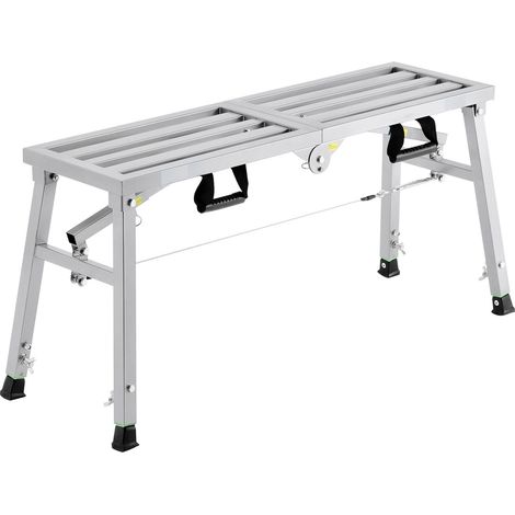Plateforme de travail pliable en acier allié, hauteur réglable 3 positions, escabeau portable, support 180 kg, patins antidérapants, tabouret pour peinture et nettoyage (1/5)