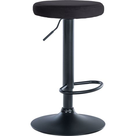 Sgabello da bar x1 design semplice altezza regolabile rivestimento in velluto nero gambe in metallo nero 100005745