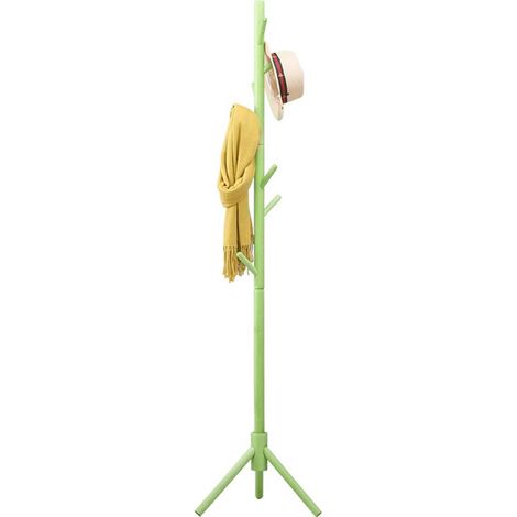 Attaccapanni Appendiabiti a Piantana in legno di betulla 8 Ganci Verde 41x41x176