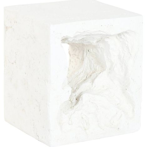 Table d'appoint design blanc en magnésie style moderne - blanc minéral sculptural (1/5)