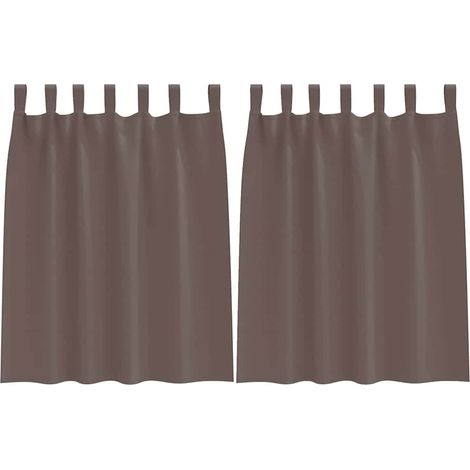 Maison Exclusive - Tende Blackout con Anelli 2 pcs Marrone Scuro 140 x 140 cm