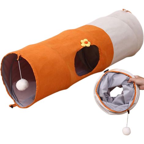 Tunnel de jeu pour chat Tube pliable pour chat avec balle, (1/5)