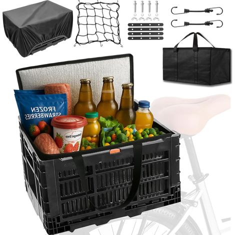 Panier à Vélo Montagne,Panier à Vélos Suspendu,Panier de vélo Monté à l'arrière avec Un Sac à Main,détachable, Polyvalent, Facile à Installer pour Vélos,Vélos Pliants (1/5)