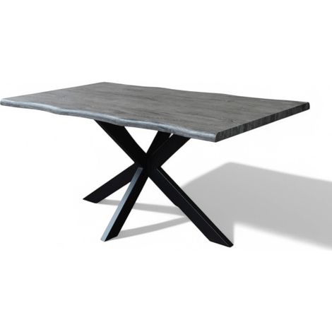 Tavolo con struttura in metallo e piano in melaminico 160x90xH75 cm Floym -  Nero e Grigio