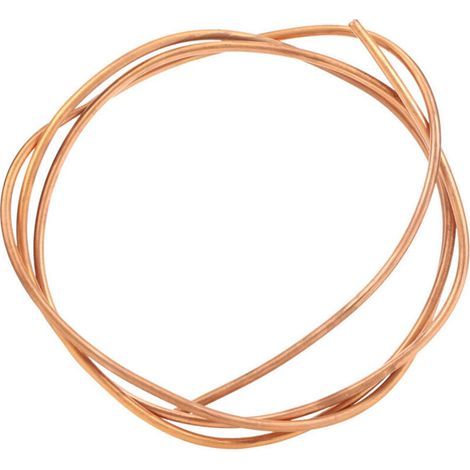 Bobine flexible en tube de cuivre C1100 T2 de 2 m adaptée aux climatiseurs et réfrigérateurs avec un diamètre extérieur de 6 mm et un diamètre intérieur de 5 mm (1/4)