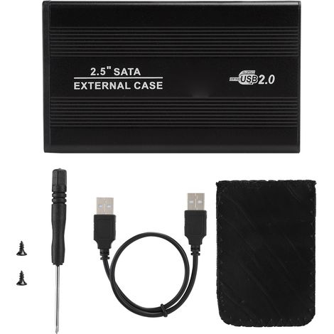 Boîtier Externe 2.5 Pouces en Alliage d'Aluminium pour Disque Dur SATA USB 2.0 - Accessoire Informatique (1/5)