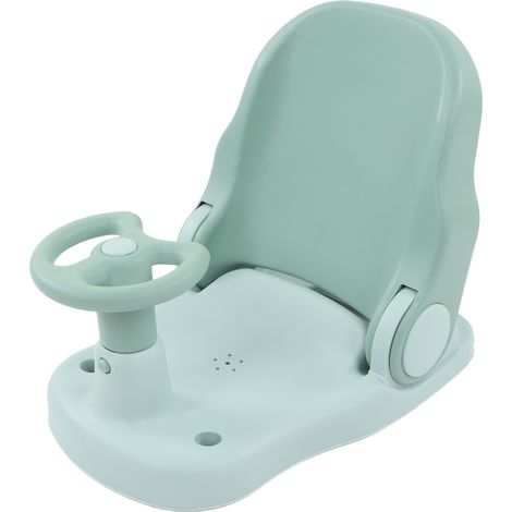 Siège de bain pour bébé antidérapant, réglable et sécuritaire, vert, pour nourrissons et tout-petits. (1/5)