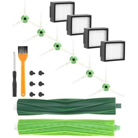 Pices accessoires de Remplacement aspirateur pour iRobot Roomba, Kit Compatible srie et i E5 E6 i7 i7+ i3 i3+ i4 i4+ i6 i6+ j7 j7+ i8 i8+,4 filtre,6 brosses latrales, 1 jeu de brosses en caoutchouc (1/5)