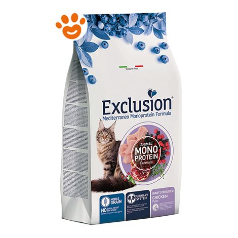 Crocchette Gatto Noblegrain - Adult Giant Sterilised Pollo 1,5 kg Exclusion
