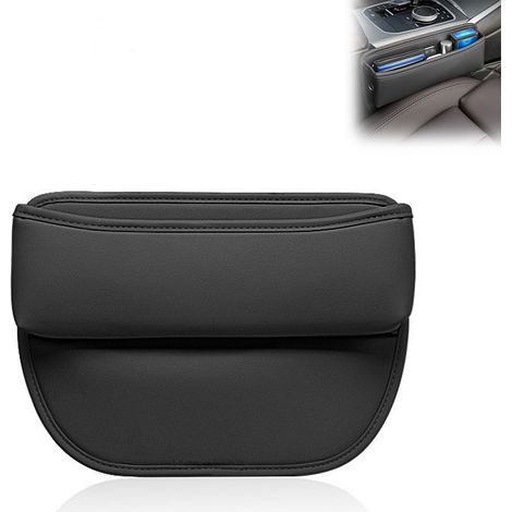 sac de rangement pour voiture (noir) - Sac de rangement pour siège auto - Compartiment de rangement en cuir PU pour téléphone, clés, cartes, (1/5)