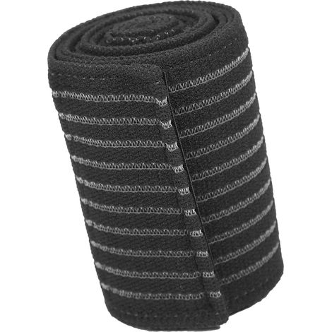 Bandage élastique haute élasticité pour le genou, anti-entorse, de soutien et de protection (noir) (1/5)