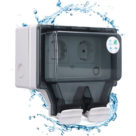 SJLERST Prise électrique extérieure étanche IP66 à clapet Wifi prise intelligente Type 86 SNW-2SR Etanche Murale avec Couvercle de Protection 16A prise UE 110-250V (1/5)