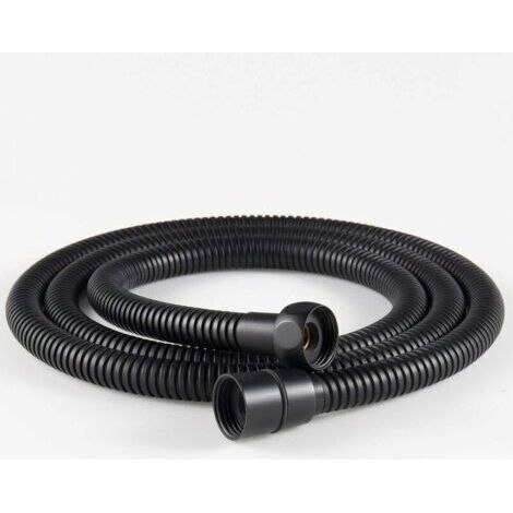 Tuyau de douche flexible en acier inoxydable 1 pièce 1,5 m, raccords en laiton, tuyau de pommeau de douche anti-torsion, tuyau de douche flexible - noir