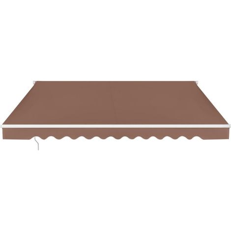 Ouverture manuelle facile, store banne rétractable 3,6 x 3 m avec angle réglable 5-35° et toile polyester (1/5)