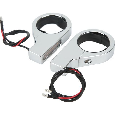 12V Moto Clignotant LED Universel Étanche Lumineux Feu de Signalisation pour Fourche 41mm Chrome Brillant (1/5)