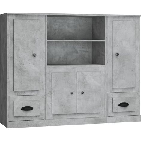 Maison Exclusive - Aparador alto 3 piezas madera contrachapada gr (1/5)