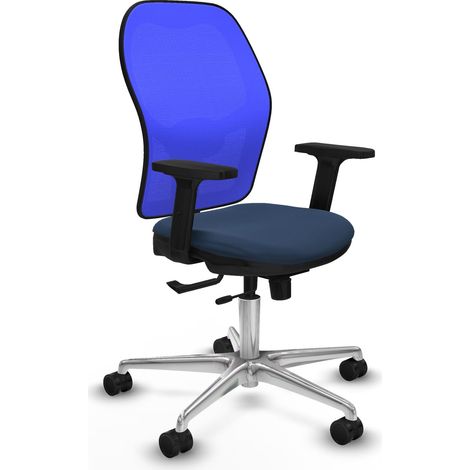 Sedia da ufficio piqueras y crespo Jorquera blu pelle sintetica rete (1/2)