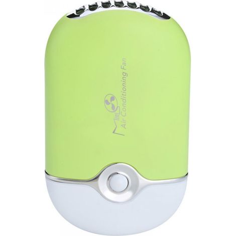 Mini ventilatore portatile ricaricabile tramite USB, condizionatore d'aria da tavolo con batteria agli ioni di litio integrata F015, verde (1/5)