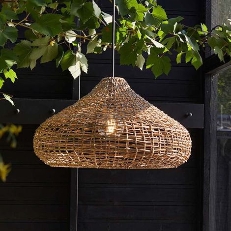[NEUWERTIG] B-Ware PR Home Außenleuchte Mira Gartenlampe Pendelleuchte Hängelampe braun Ø70cm (1/2)