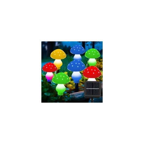 Luces solares para jardín, 8 luces solares tipo seta, resistentes al agua IP65, 8 modos, luces solares decorativas para jardín, césped, patio, valla, balcón, decoración navideña y de Halloween - Crezu