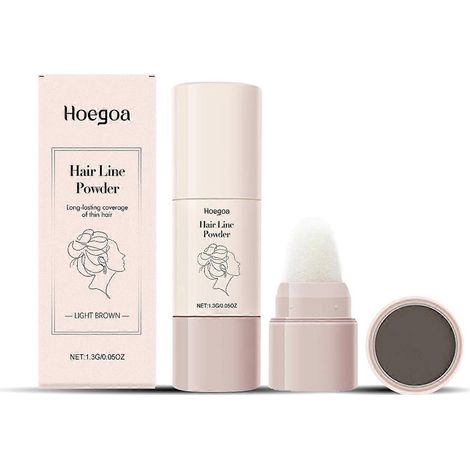 Poudre pour contour des cheveux brun clair Hoegoa, une couleur complémentaire naturelle pour les cheveux, qui rehausse le contour de la tête et constitue une poudre d'ombrage pratique. (1/5)