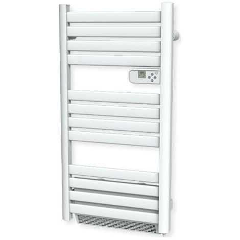 Radiateur sèche-serviette CARRERA - Lames plates 500W + Soufflerie 1000W - Blanc