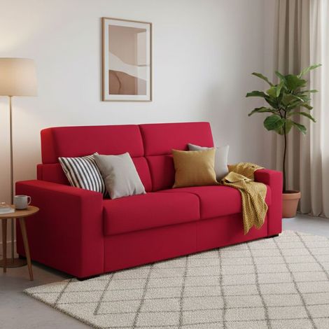 3-Sitzer Schlafsofa Quindici, abziehbar, mit Stauraum, Made in Italy, waschbar, 220x95 cm, Rot (1/5)