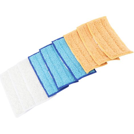 Lot de 9 Têtes de Serpillière Microfibre Lavables, Rechange pour Balai Plat Vaporisateur, Chiffons Nettoyants (1/5)