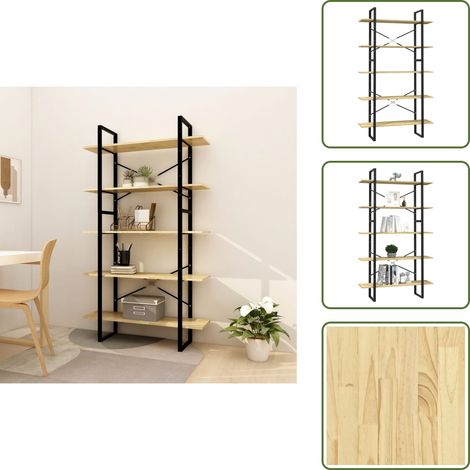 Bibliothèque à 5 niveaux 100x30x175 cm Bois de pin - Bibliothèque - Meuble De Rangement - Étagère - Bibliothèque Industrielle - Bibliothèque Design (1/5)