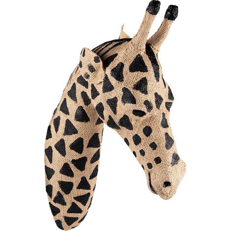 Décoration murale girafe en papier fer et textile style botanique marron et noir 82 cm - PANGIVO (1/2)