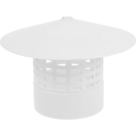 Chapeau de Cheminée en Pvc Blanc, Résistant la Pluie la Pression, pour Cheminée de 75mm, pour Camping et Usage Extérieur (1/5)