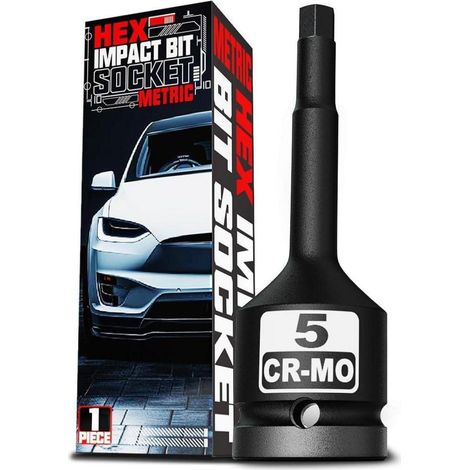 Schlag-Bit-Einsatz Innensechskant H5 (5mm) 1/2 Zoll CR-MO Stahl für Drehmomentschlüssel (1/4)