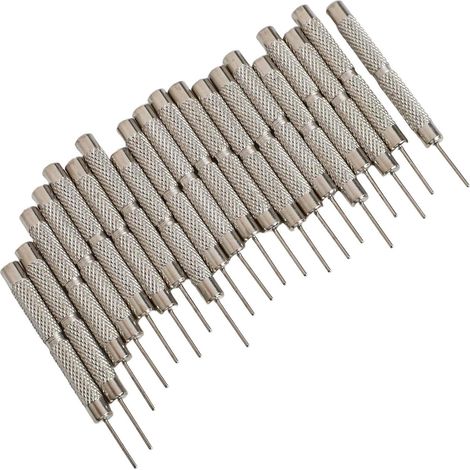Lot de 20 goupilles de rechange de 0,9 mm pour fixation de bijoux – Marteau de précision alternatif pour outil de dimensionnement de montre, argent, 51 mm