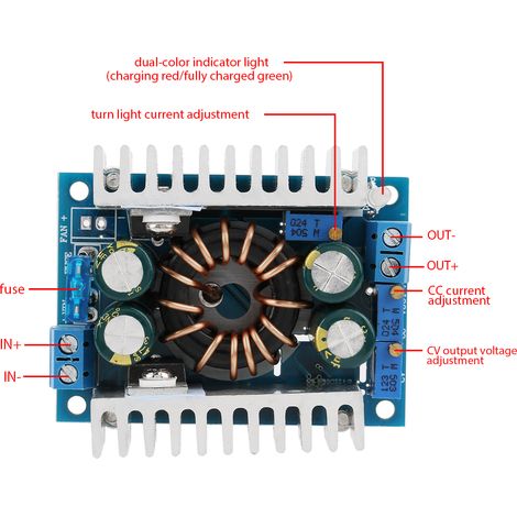 Einstellbares DC-DC-Konstantstrom-LED-Netzteilmodul, 10-32 V oder 12-60 V, solargeregelte Spannung, zum Laden. (1/5)