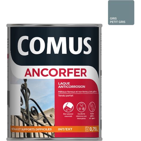 Peinture-laque finition Ancorfer antirouille COMUS SAS - Gris moyen 7000 - Pot 3/4 L - 12062 (1/3)