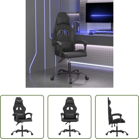 vidaXL Chaise de jeu noir - Chaise de jeu Noir Similicuir (1/5)