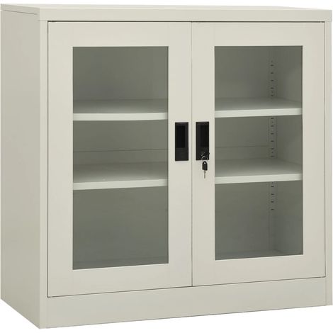 vidaXL Armadio per Ufficio Grigio Chiaro 90x40x90 cm in Acciaio (1/5)