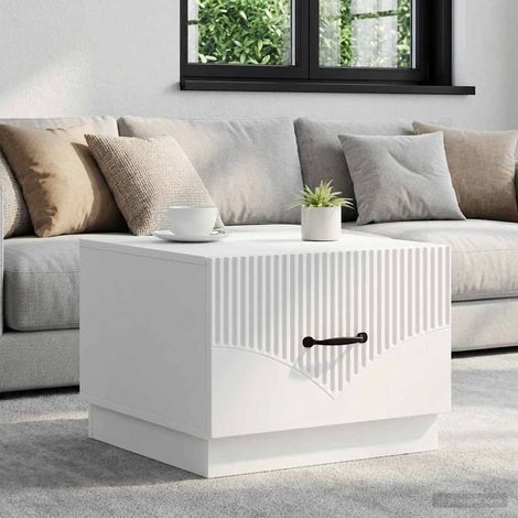 vidaXL Tavolino da salotto Bianco 49 x 50 x 37 cm Legno ingegnerizzato (1/5)