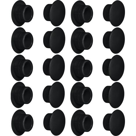 20x tappo chiusura plastica mobili inserto cappuccio copriforo fori (Ø12mm / nero RAL 9005)