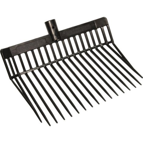 Fourche à fumier de qualité supérieure, sans Manche, avec 17 Dents, en différents Plastiques, stabilité UV Accrue Noir