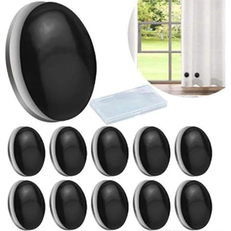 Lot de 10 contrepoids magnétiques pour rideaux de douche, poids magnétiques pour rideaux de douche, revêtement en plastique robuste et sans couture. Aimants pour rideaux de douche T (1/5)